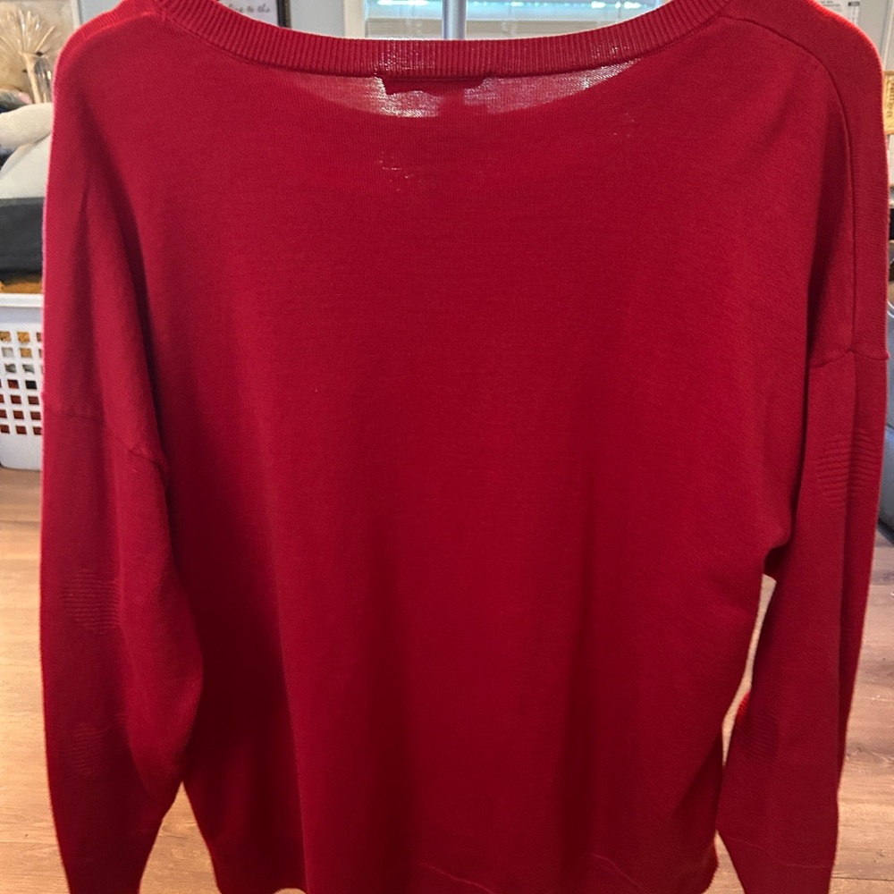 Cable & Gauge Rich Red Crew Neck Sweater‎